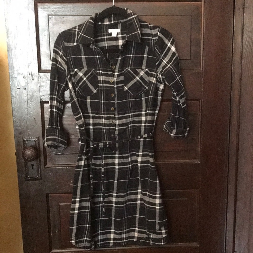 Merona black and white plaid dress